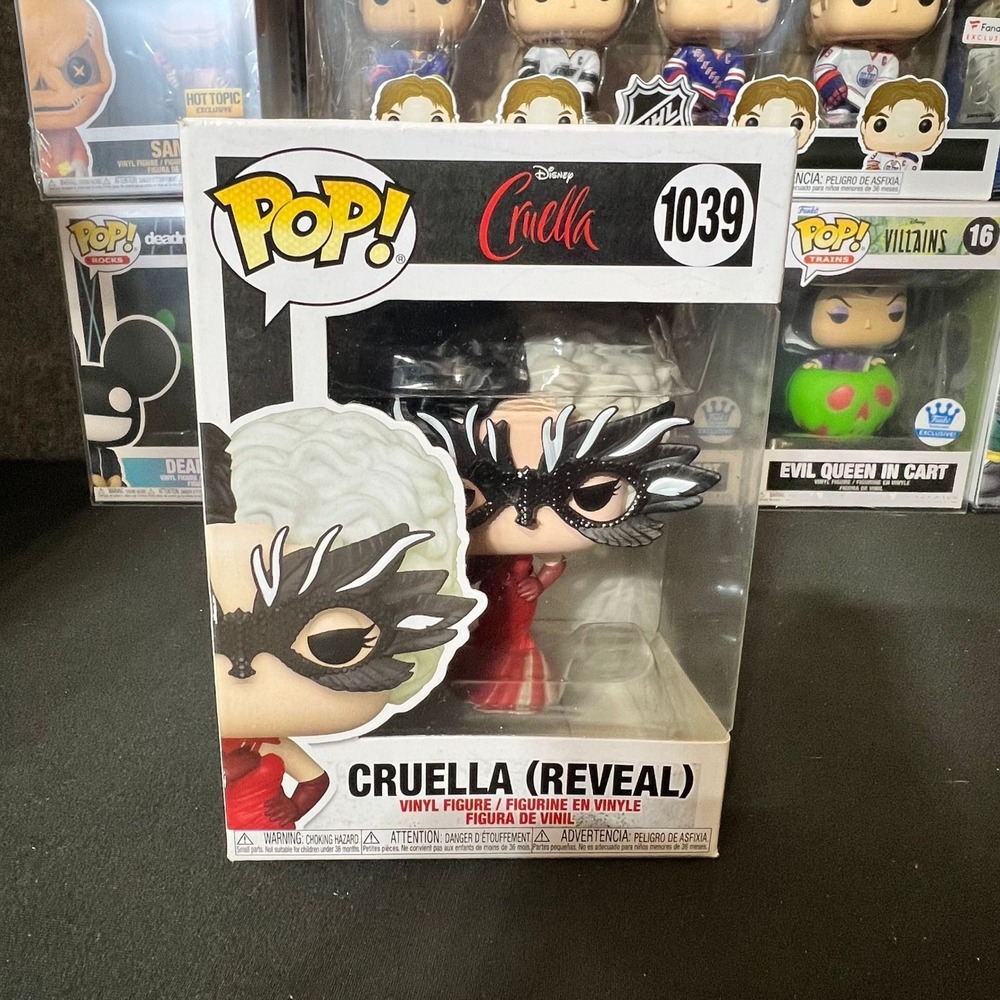 Funko Pop Disney Cruella Reveal 1039 Vinyl Figure Red Dress Masked Villain